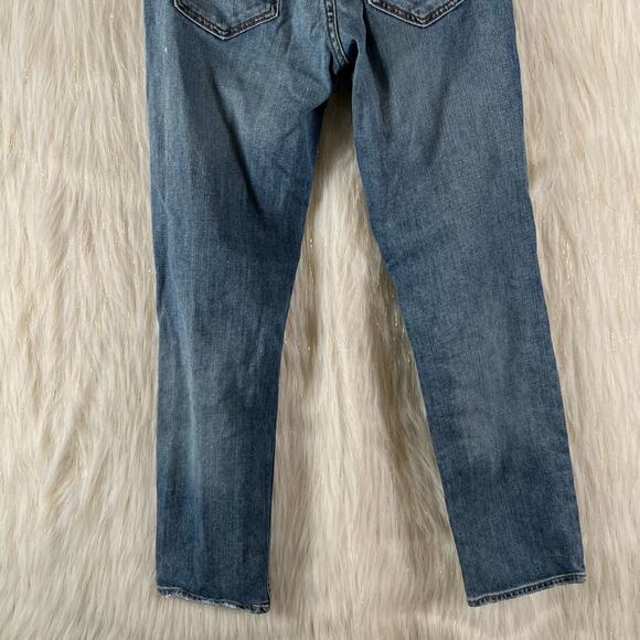 Ramy Brooke Cotton & PU Distressed Skinny Jeans Medium Wash Blue Womens Size 26 - Picture 6 of 11